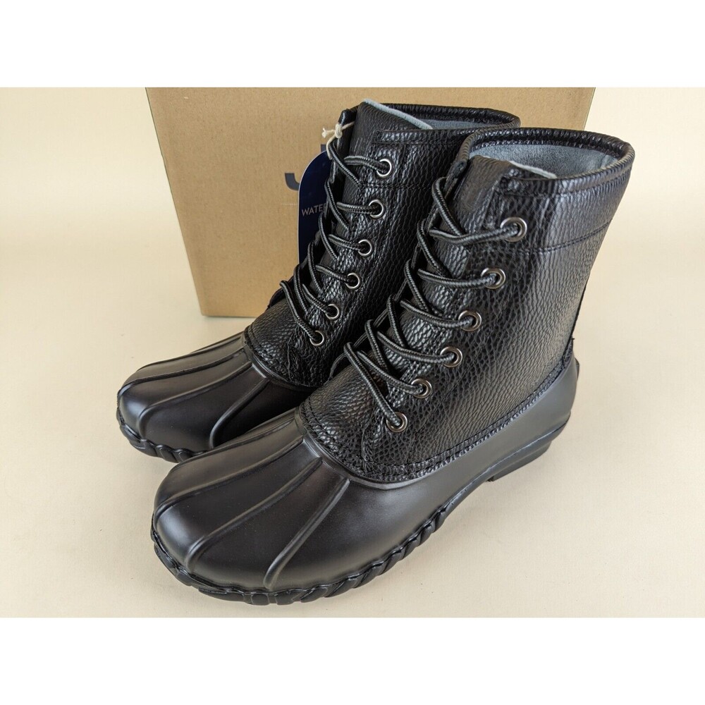 JBU Maine Waterproof Duck Boots Mens 13 M Black Faux Fur Lined Lace Up Shoes NWB - Picture 6 of 15